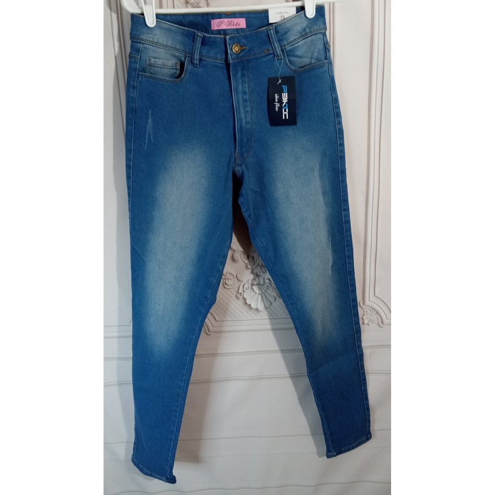 NWT Pbkdc Idea Flex Skinny Fit High Waist Rise Med Wash Blue Jeans Sz 13